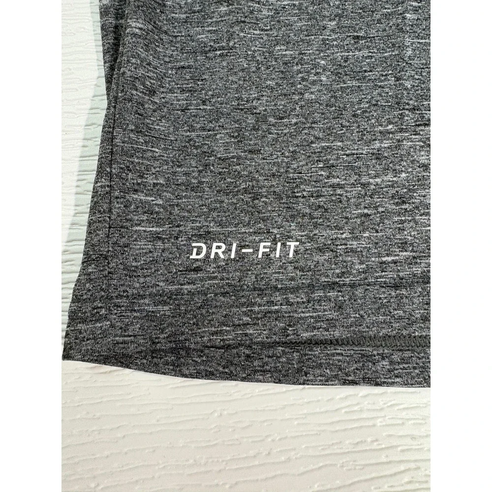 Nike Swim Mens Dri-FIT UPF 40+ Rash Guard Heathered Grey Short Sleeve Shirt S